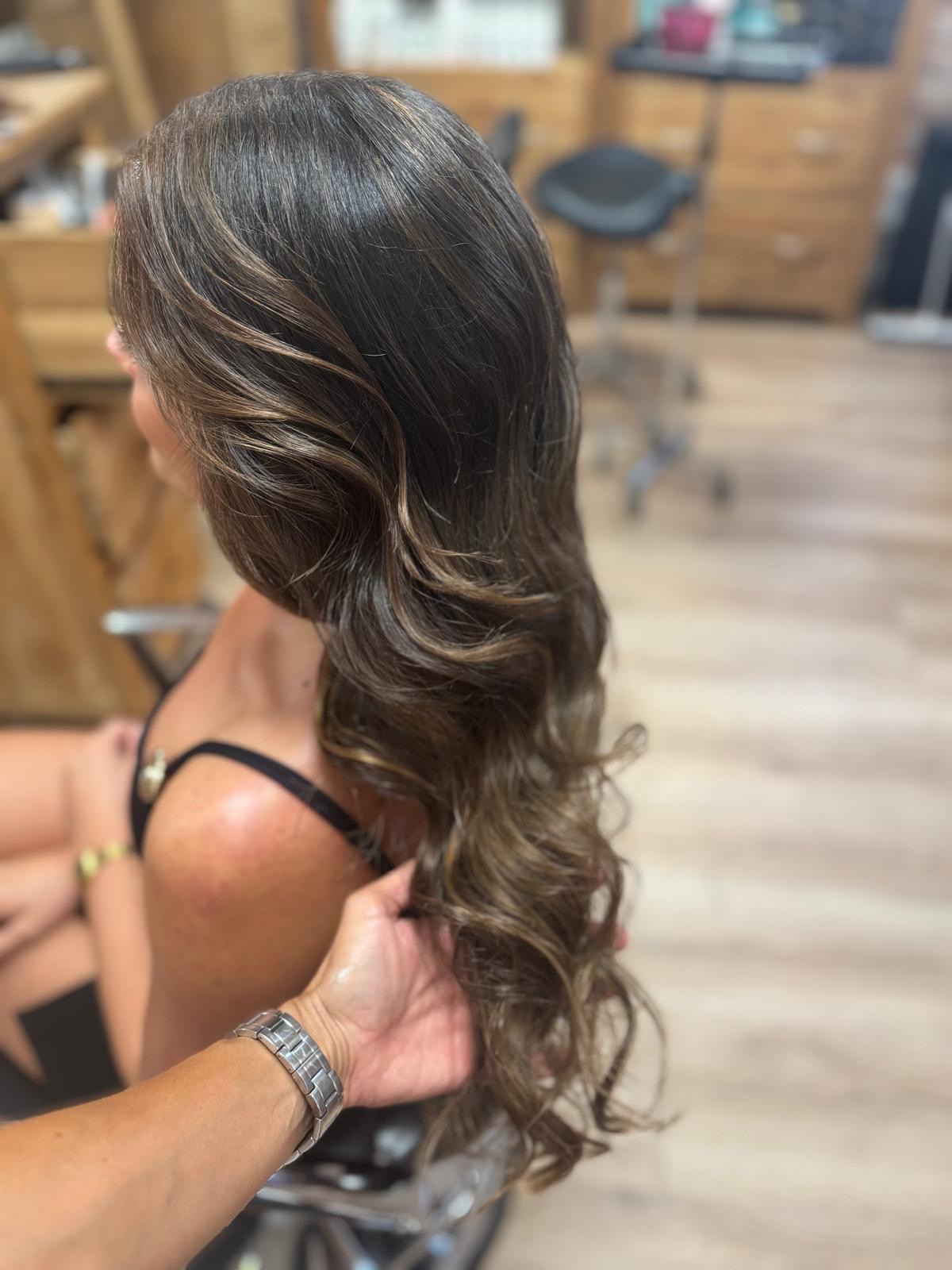 Dimensional Brunette color inspiration in warm natural light